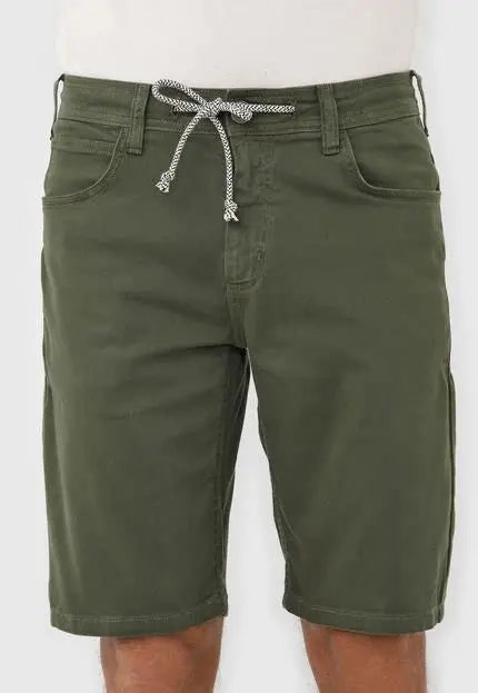 Men's Olive Green Drawstring Shorts